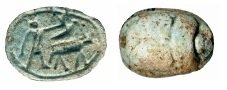 Faience scarab with ploughman, found on the Timpone della Motta, 7th c. BC, National Archaeological Museum, Sibari. Faience scarab with ploughman, found on the Timpone della Motta, 7th c. BC, National Archaeological Museum, Sibari.